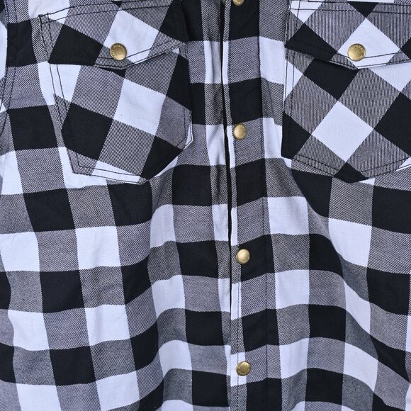 RIDERACT® Men Motorcycle Shirt Black And White Checked Shirt Bike Riding Shirt